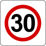Início de zona com limite de velocidade.
