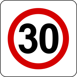 Início de zona com limite de velocidade.
