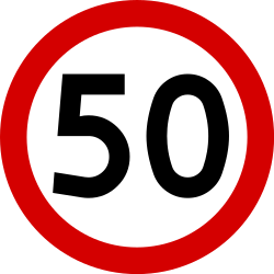 Início de limite de velocidade.