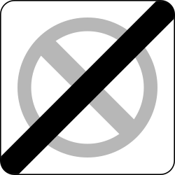 Fim de zona de estacionamento proibido.