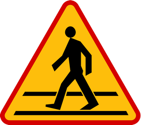 Aviso de passagem para peões.