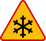 Aviso de neve e água-neve.