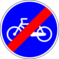Ende des vorgeschriebenen Radwegs.