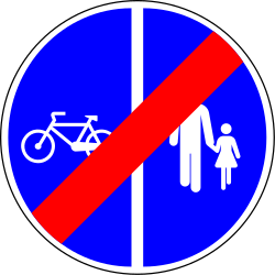 Ende des getrennten Geh- und Radwegs.