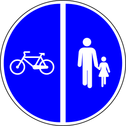 Getrennter Geh- und Radweg vorgeschrieben.