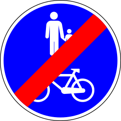 Ende des gemeinsamen Geh- und Radwegs.
