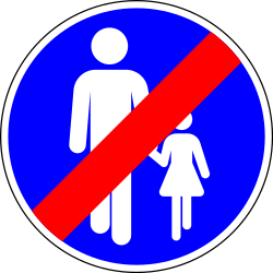 Ende des vorgeschriebenen Gehwegs.