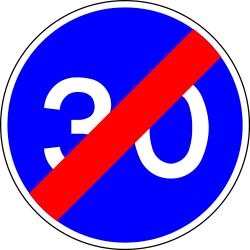 Ende der Mindestgeschwindigkeit.