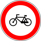 Ciclistas prohibidos.