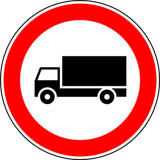 Camiones prohibidos.