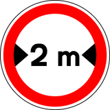Vehículos más anchos de lo indicado prohibidos.