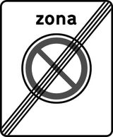 Fin de zona de estacionamiento prohibido.