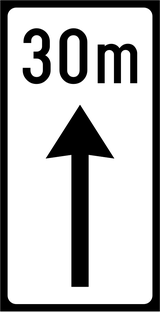 Start of regulation for ... metres.