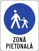 Start of a zone for pedestrians.