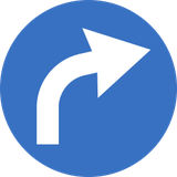 Turning right mandatory.