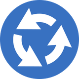 Mandatory roundabout direction.