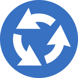 Mandatory roundabout direction.