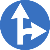 Driving straight ahead or turning right mandatory.