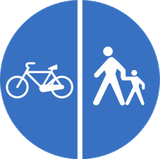 Mandatory divided pedestrian and cycle path.