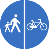 Mandatory divided pedestrian and cycle path.