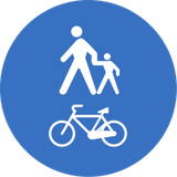 Mandatory shared pedestrian and cycle path.