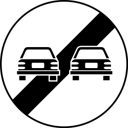 Fin de prohibición de adelantar.