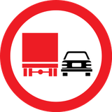 Overtaking prohibited for trucks.