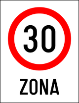 Start of a zone with speed limit.