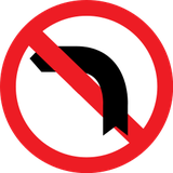 Turning left prohibited.