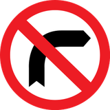 Turning right prohibited.