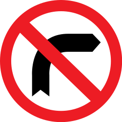 Giro a la derecha prohibido.