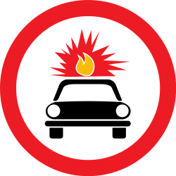 Prohibidas mercancías inflamables o explosivas.