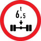 Vehicles exceeding the axle-load limit prohibited.