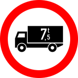 Trucks heavier than indicated prohibited.