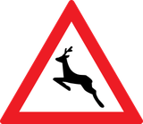 Warning for crossing deer.