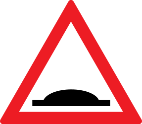 Warning for a speed bump.