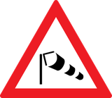 Warning for strong crosswinds.