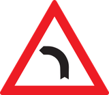 Warning for a curve to the left.