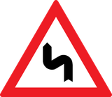 Warning for a double curve, first left then right.