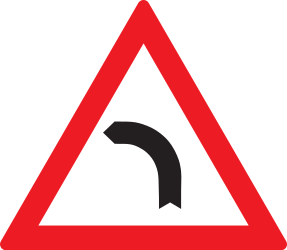 Warning for a curve to the left.