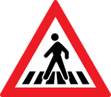 Warning for a pedestrian crossing.