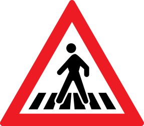 Warning for a pedestrian crossing.