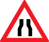 Warning for a road narrowing.