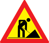 Warning for roadworks.