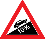 Warning for a steep ascent.