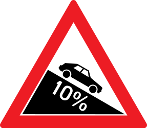 Warning for a steep descent.