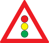 Warning for traffic lights ahead.