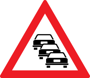 Warning for traffic queues.