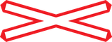 Warning for a railway crossing with one track.