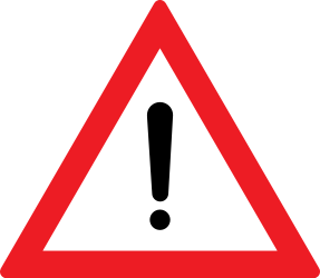 Warning for a danger with no specific traffic sign.